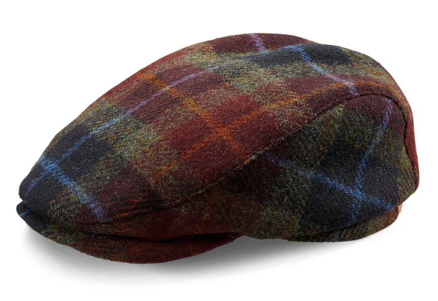 Herenhoed Harris Tweed Rood patroon