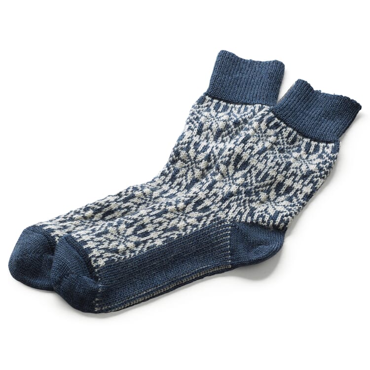 Sock jacquard virgin wool, Blue