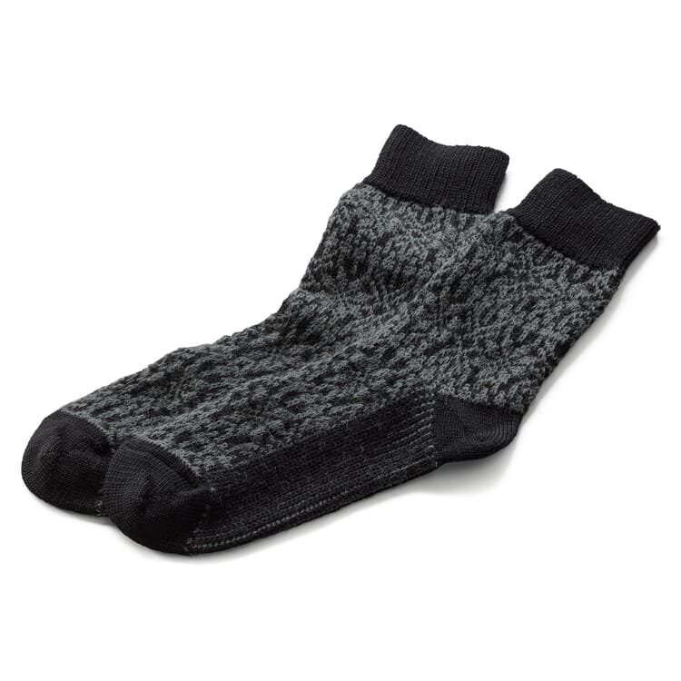 Sock jacquard virgin wool, Anthracite