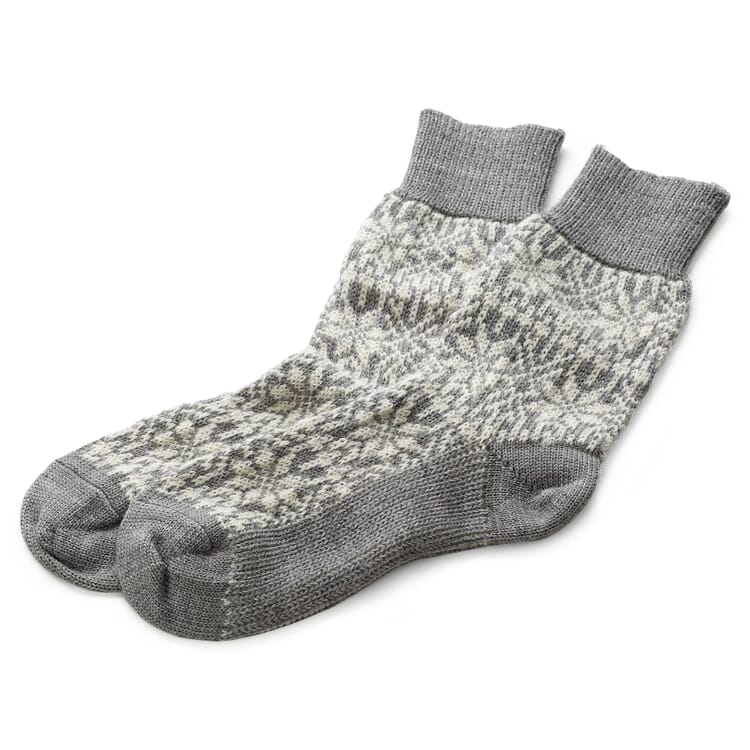 Sock jacquard virgin wool, Gray