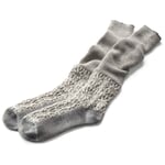 Knee-Length Socks Made of Jacquard-Knitted Virgin Wool Grey