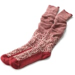 Knee-Length Socks Made of Jacquard-Knitted Virgin Wool Red