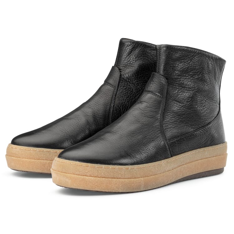 Bottes pour femmes à doublure en loden, Noir