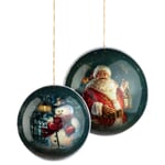 Cardboard ball Christmas set of 2