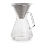 Caffettiera con filtro permanente in vetro borosilicato