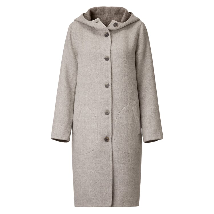 Ladies reversible coat, Gray-Braun