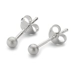 Boucles d'oreilles Boule de satin Argent