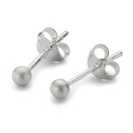 Stud Earrings Ball Made of Brushed Silver Silver