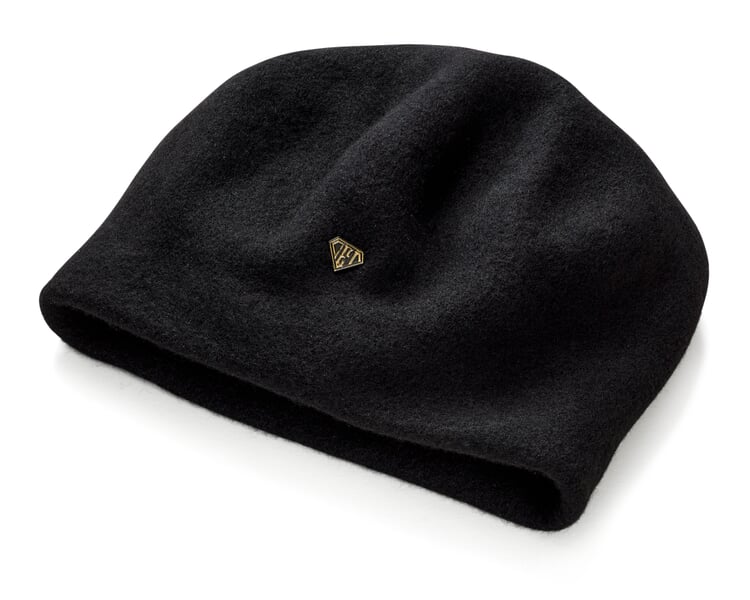 Bonnet pour femme en laine vierge Noir