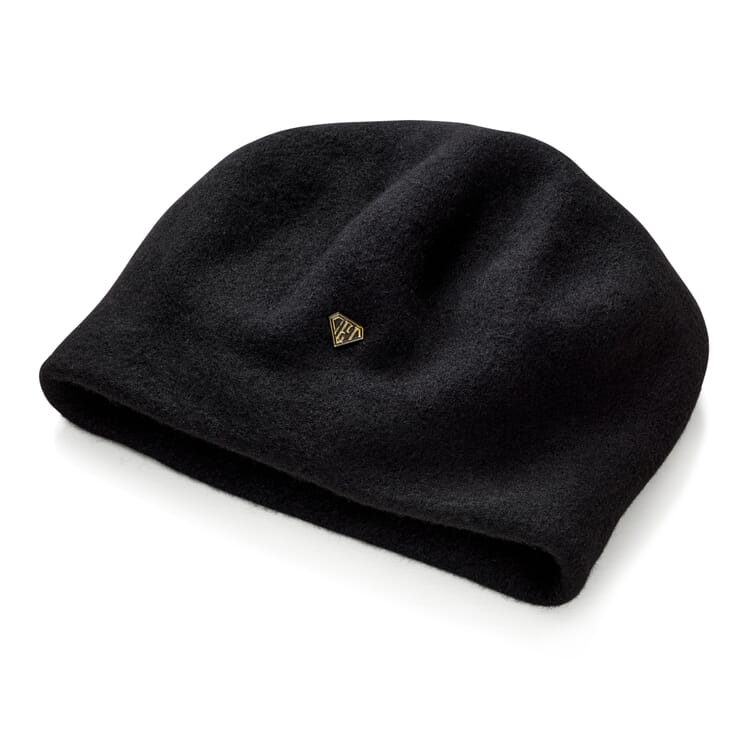 Bonnet pour femme en laine vierge, Noir