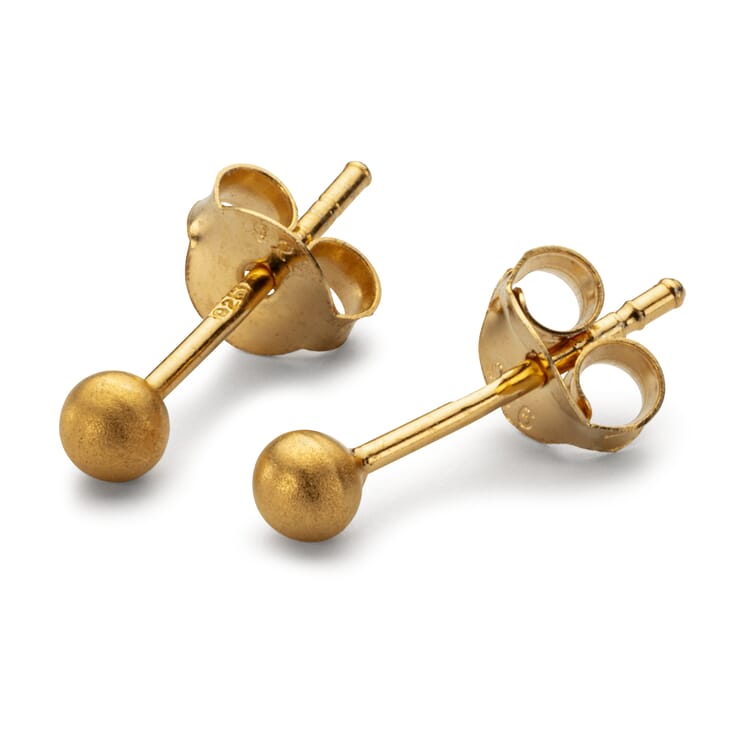 Stud earrings satin ball, Gold