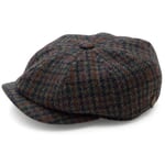 Kasket til mænd Harris tweed Blåbrun