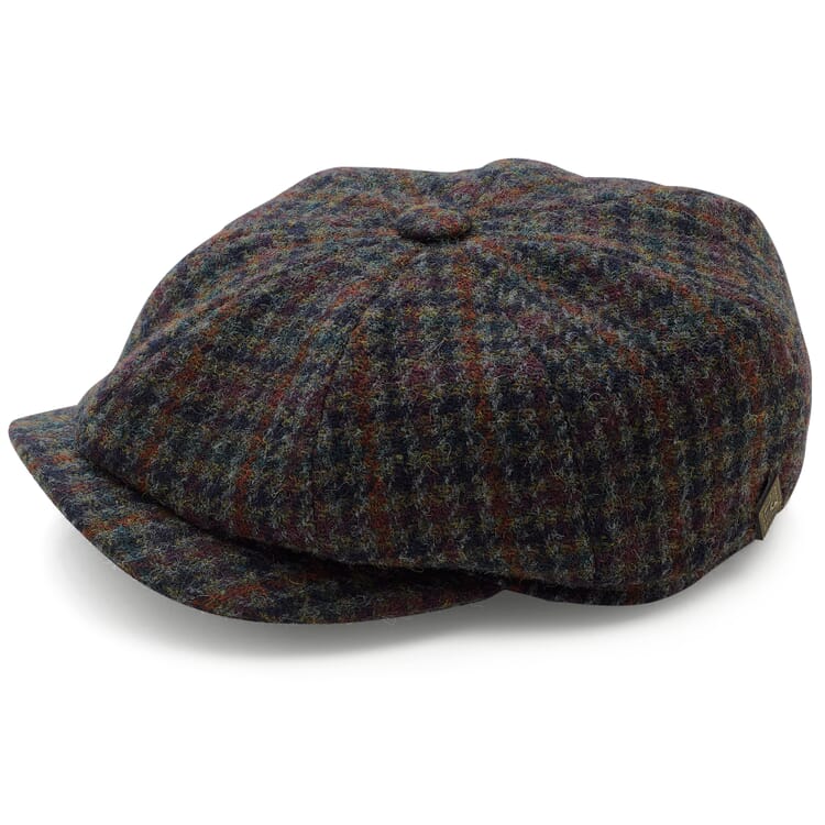 Kasket til mænd Harris tweed, Blåbrun