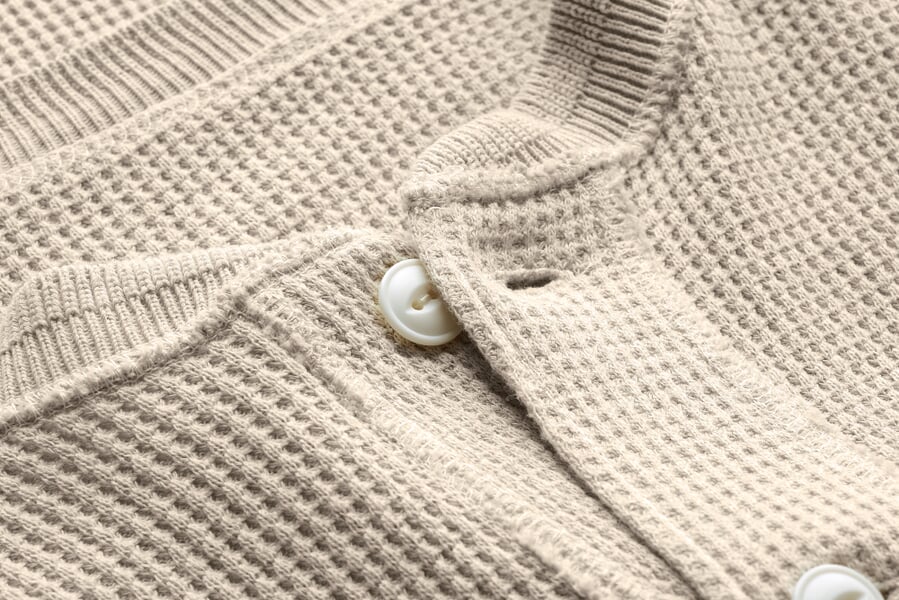 Herren-Langarmshirt Natur, Detailsicht
