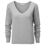 Jersey de mujer con cuello en V Gris claro
