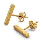 Satin Bar Stud Earrings Gold