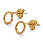 Pendientes de botón Satin-Circle Oro