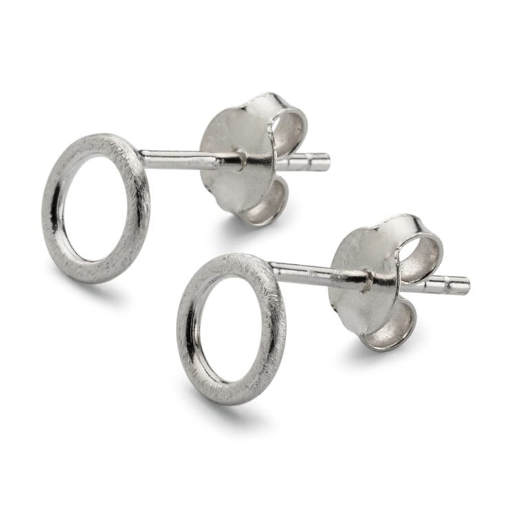 Boucles d’oreilles Satin-Circle, Argent