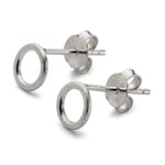 Stud Earrings Circle Made of Brushed Silver Silver