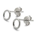 Stud oorbellen satijnen cirkel Zilver