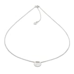 Necklace with a Disc Made of Brushed Silver Silver
