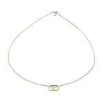 Necklace with Bicolour-Circle Pendant Silver-Gold
