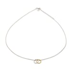 Tweekleurige cirkel ketting Zilver-goud