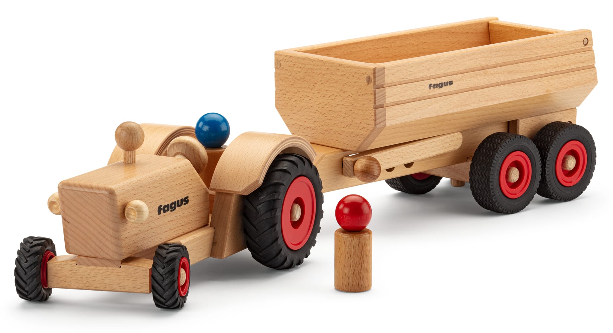 Traktor mit Anhänger ✓ Nachhaltig spielen mit Holzfahrzeuge