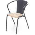 Estoril Stoel, Hout RAL 7024 Grafietgrijs