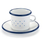 Small Enamel Cup with Saucer
