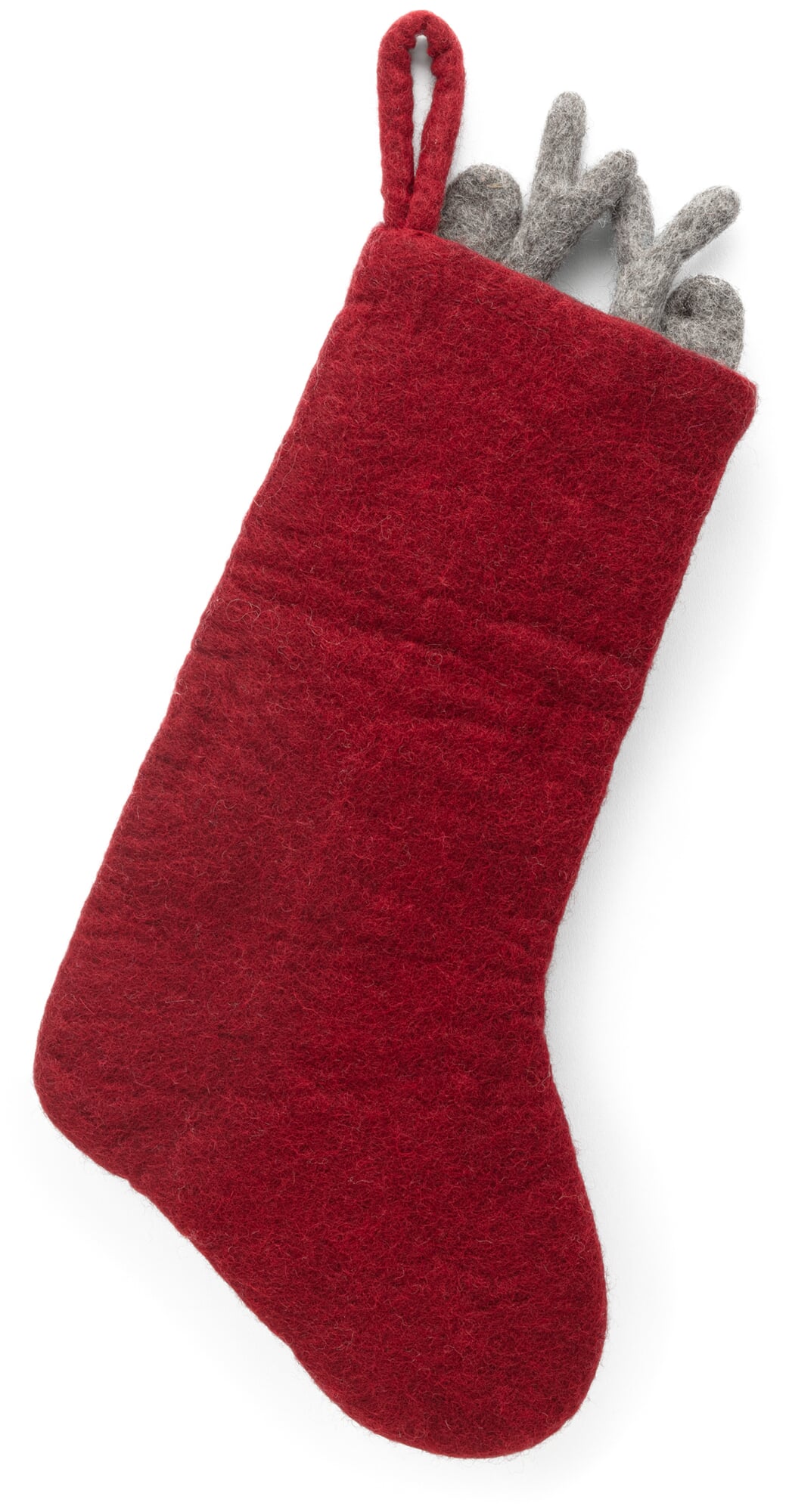 QLINLEAF Weihnachtsstrümpfe Aus Filz (24 Stück) | 38,1 Cm Lang, Rot, Mit Aufhänger, Für Geschenke & Deko