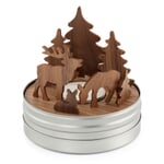 Tealight Holder with Wooden Scenery Forest Scene