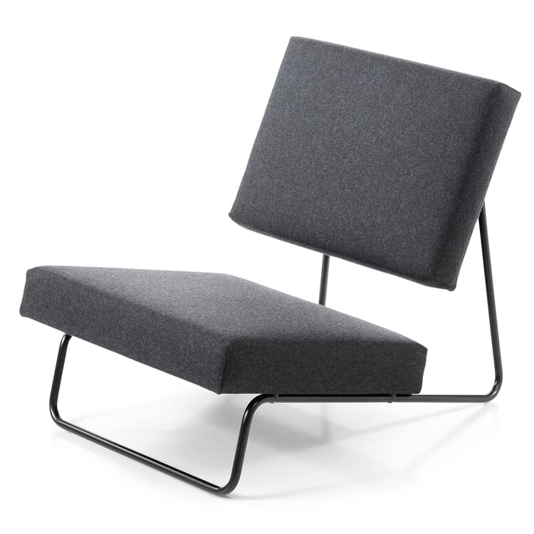 Fauteuil Lounge Chair Hirche, RAL9005 Noir foncé