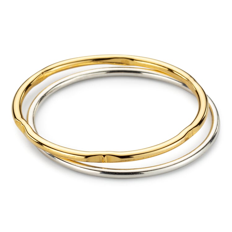 Set de bagues bicolores, Or-argent