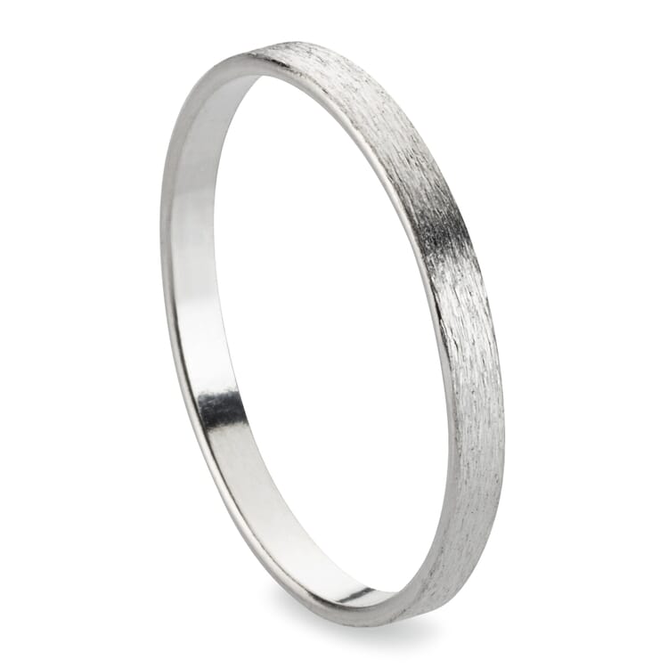 Fingerring satinbånd, Sølv