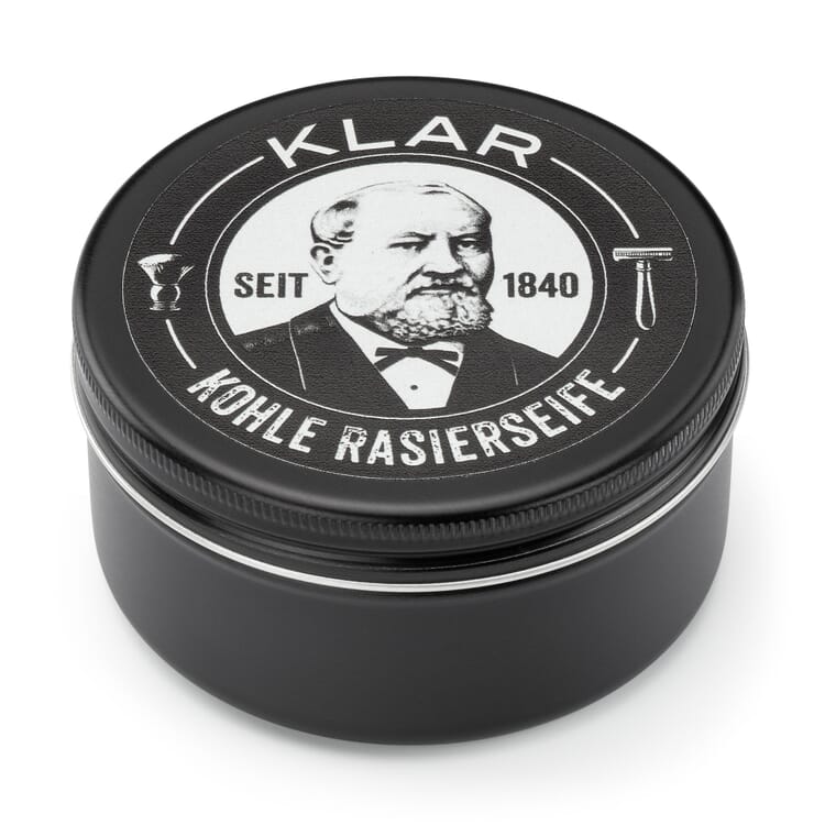 Klar barbersæbe med aktivt kul