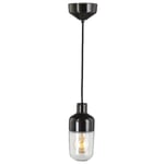 Lampe suspendue OHM 2 noir/verre transparent