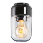 OHM 2 væg- og loftslampe Sort/klart glas