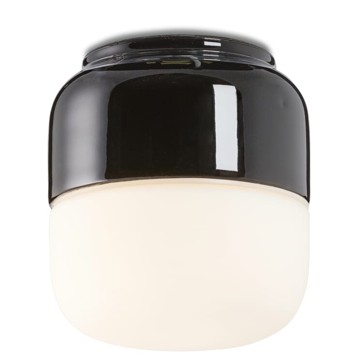 OHM 1 lampada da parete e soffitto, Vetro nero/opaco