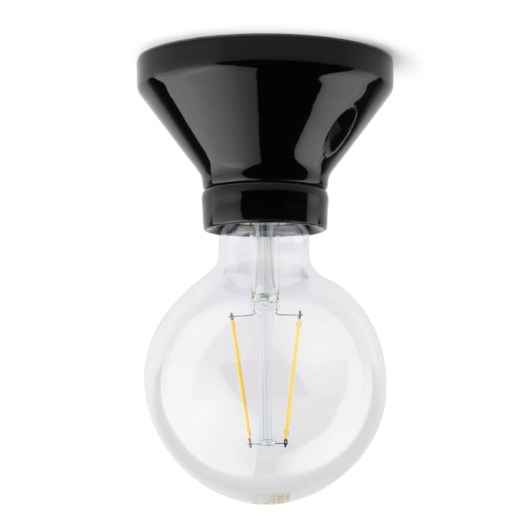 Væg- og loftslampe D100, Sort