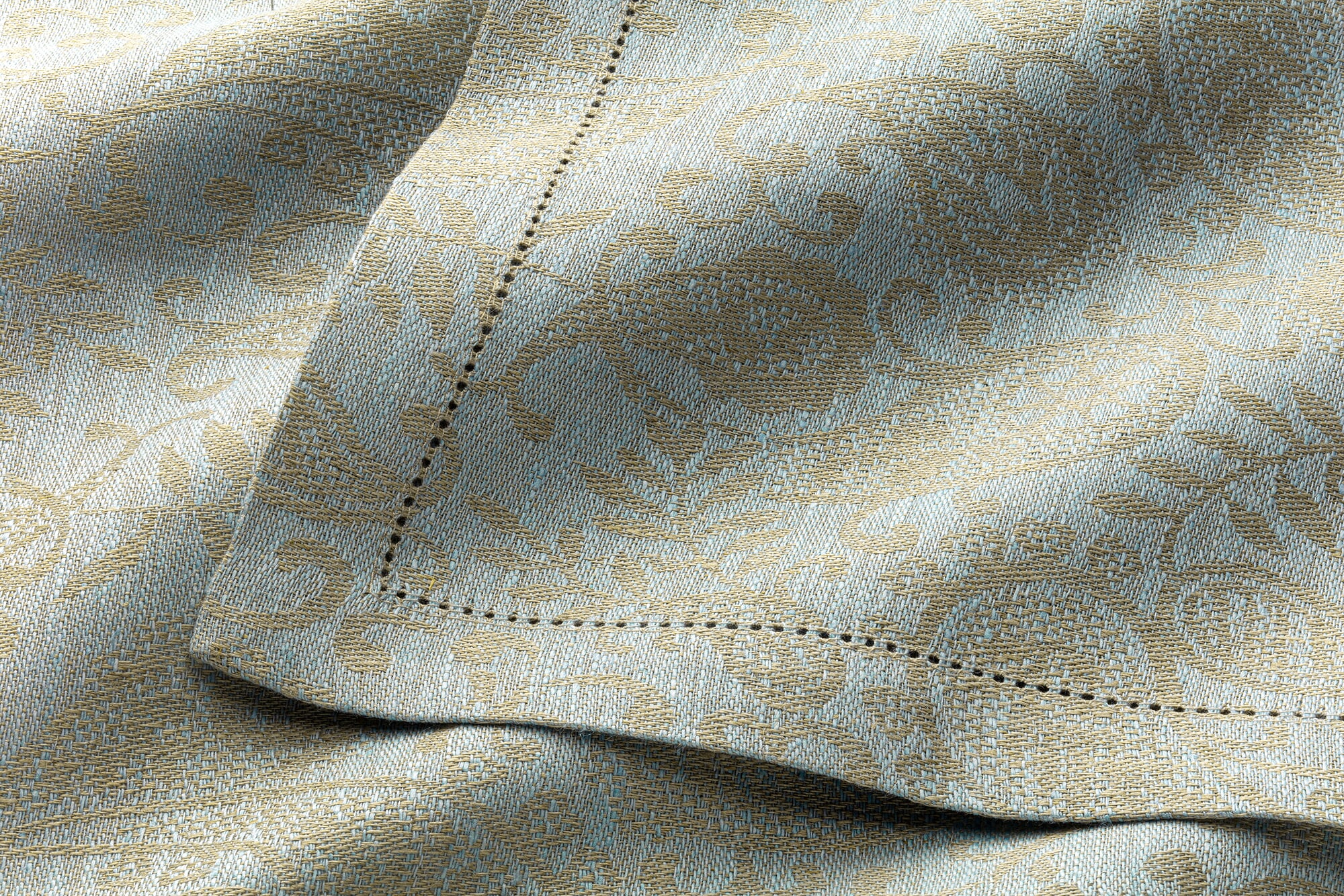 Tischdecke Jacquard Leinen, Blau