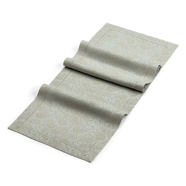 Bordløber i jacquardlinned, Blue