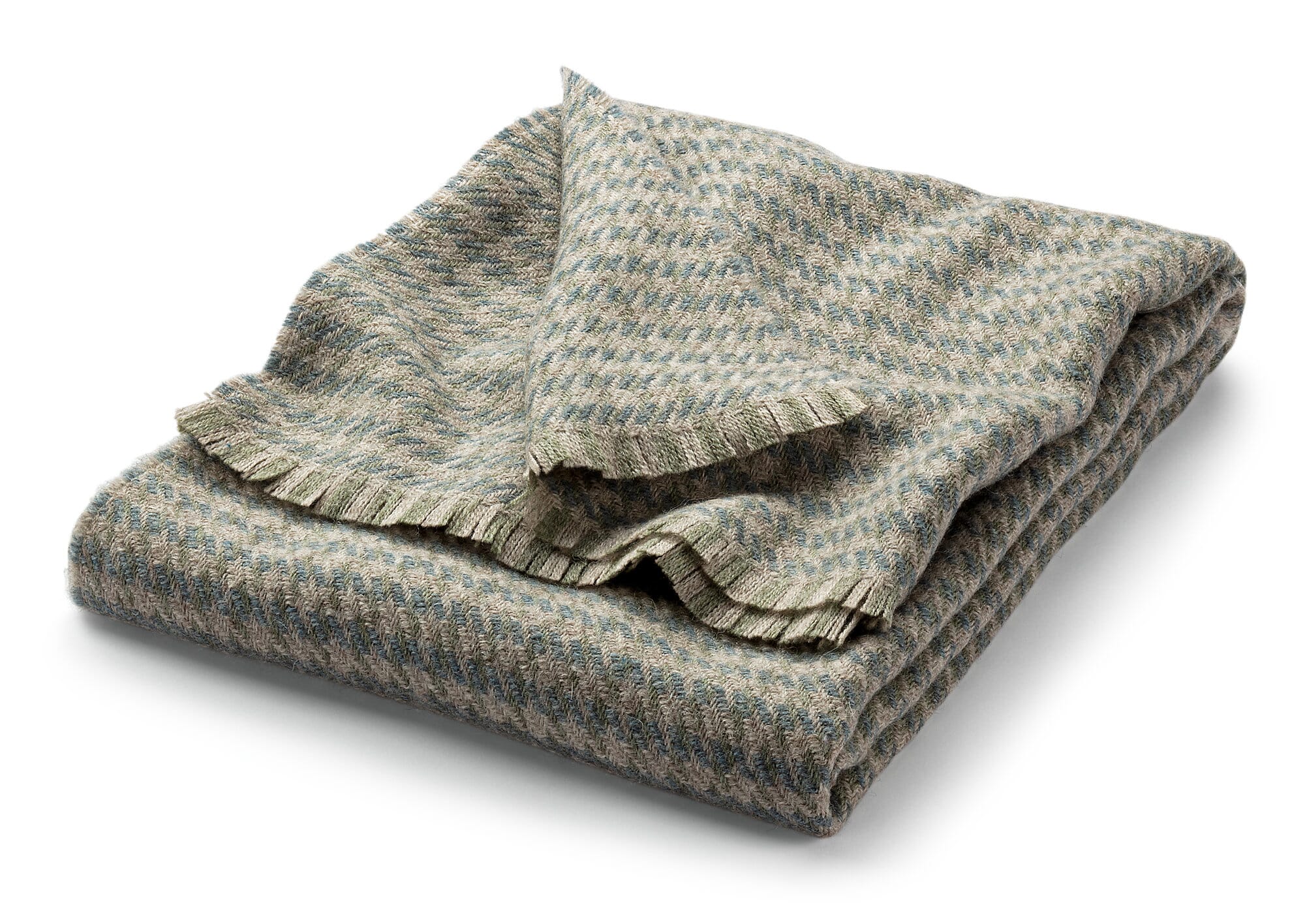 Kliniek revolutie nerveus worden Maagdelijke wollen deken houndstooth, Beige-blauw | Manufactum
