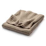 Blanket with Houndstooth Check Made of Virgin Wool Beige-Pink