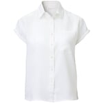 Damen-Leinenbluse Kurzarm Women’s Short-Sleeved Blouse Made of Linen White