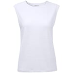 Women's Drop-Sholder T-Shirt Made of Linen White