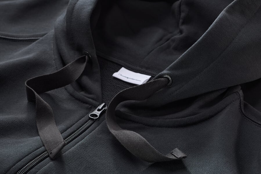 Men sweat jacket Dark gray, close-up