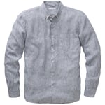 Mens linen shirt striped Blue-White