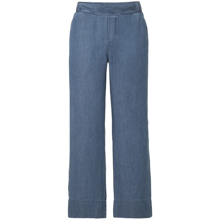 Women’s 7/8 Trousers Made of TENCEL™ and Linen, Denim Blue