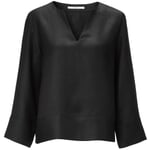 Damen-Leinenbluse Schwarz